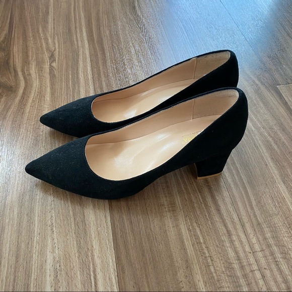 Black Suede Block Heel - Picture 2 of 3